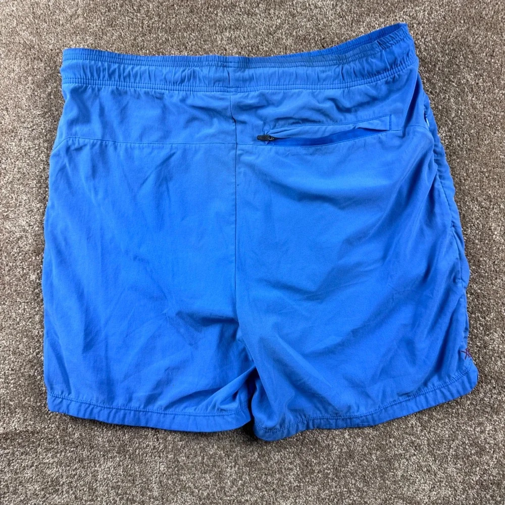Rhone‎ Mens Blue Striped Graphic Swim Trunks Mesh Liner Zip Pockets Size Medium